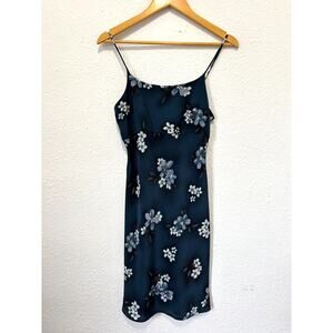 Vintage Floral Mini Dress Y2K 90s Fairy Cottage 5/6 Blue Baby Doll Empire Waist